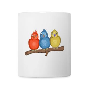 Colorful birds on a branch - Mug - white - Front