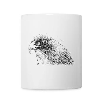Adler eagle head tribal tattoo falcon buzzard - Mug - white - Front
