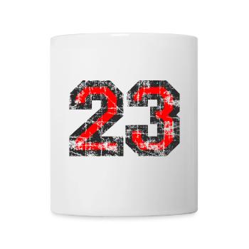 Zahl 23 (Vintage Rot) 23. Geburtstag Nr. 23 - Tasse - Weiß - Vorne