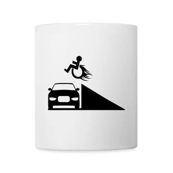 Rollstuhlfahrer springt über eine Rampe # - Tasse - Weiß - Vorne
