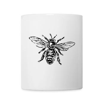 Biene Honigbiene (Vintage/Schwarz) - Tasse - Weiß - Vorne