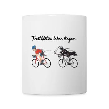 Triathlon - Triathleten leben länger! - Tasse - Weiß - Vorne