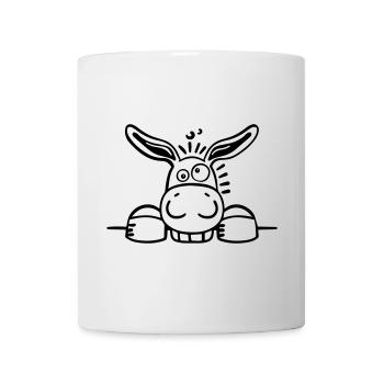 Neugieriger Esel - Tasse - Weiß - Vorne