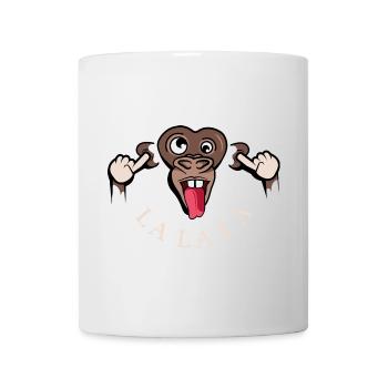 funny monkey lalala symbol illustration tongue - Mug - white - Front