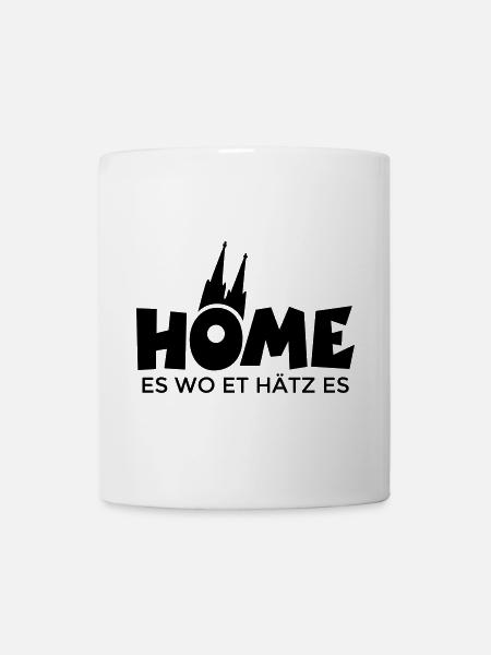 Home es wo et Hätz es - Köln mit Kölner Dom - Tasse - Weiß