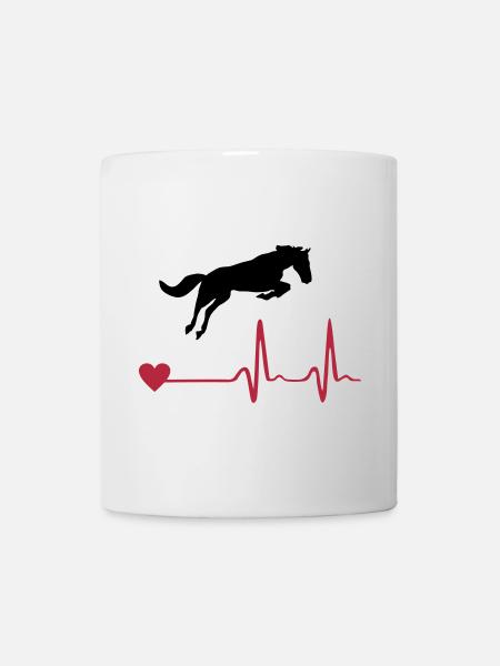 Cheval - Horse and heartbeat - Mug blanc - blanc