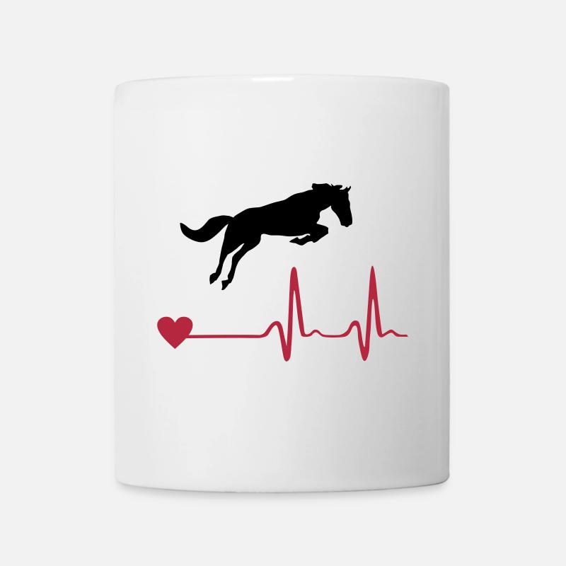 Cheval - Horse and heartbeat - Mug blanc - blanc