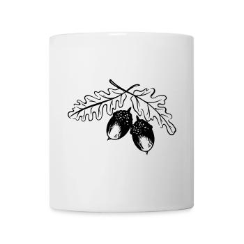 Eicheln, Eichenblätter, Herbst, Wandern - Tasse - Weiß - Vorne