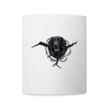 Flat Coated Retriever im Metall-Loch - Tasse - Weiß - Vorne