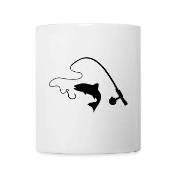 Fishing rod and fish, fishing - Mug - white - Front