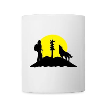 Wandern in den Bergen, Wanderin - Tasse - Weiß - Vorne