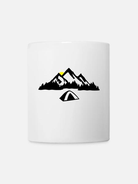 Camping, Berge und Wald - Tasse - Weiß