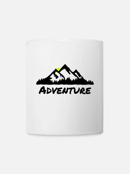 Abenteuer, Berge und Wald - Tasse - Weiß