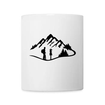 Hiking Man and Mountains - Mug - white - Front