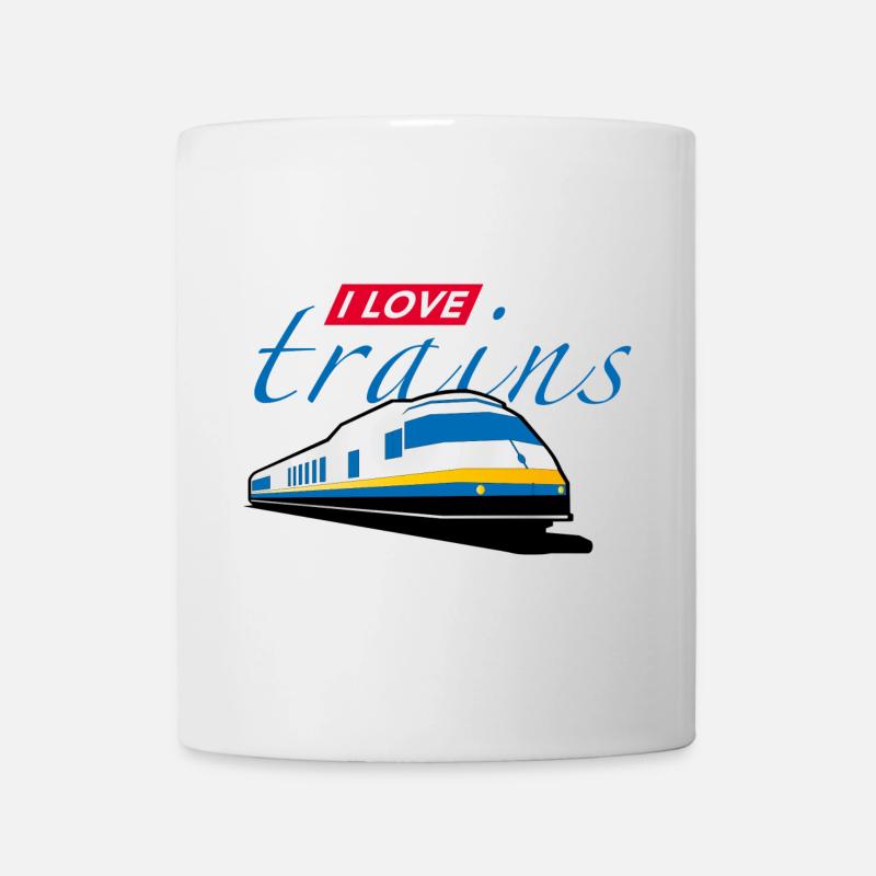 i love trains | railway - Tasse - Weiß