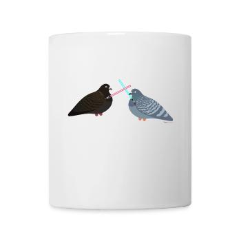 Lightsaber Pigeon Friends Fight - pigeon - Mug - white - Front