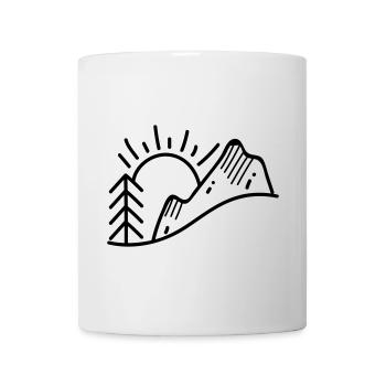 Montagne montagnes soleil arbre forêt nature paysage sommet - Mug blanc - blanc - Devant