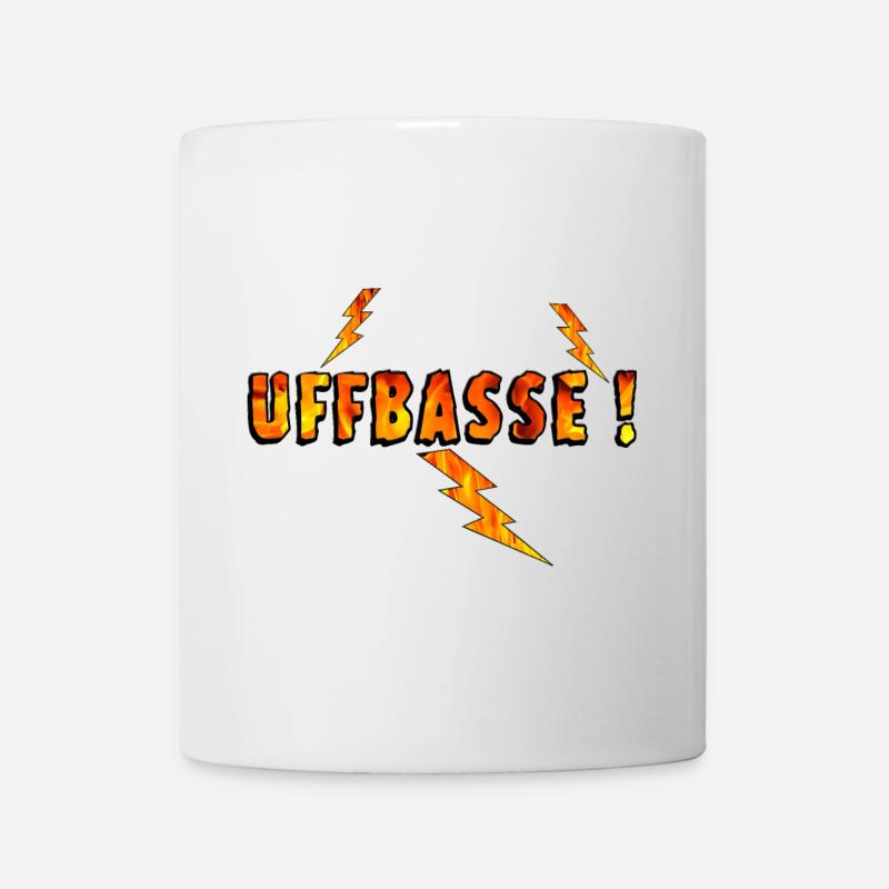 Uffbasse mit Blitzen, Pälzer Sprich - Tasse - Weiß