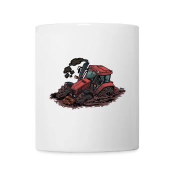 898 Roter Traktor steckt fest - Tasse - Weiß - Vorne