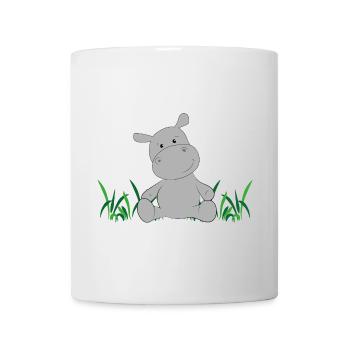 Hippopotamus on meadow - Mug - white - Front