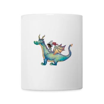 Girl with dragon on magical adventure - Mug - white - Front
