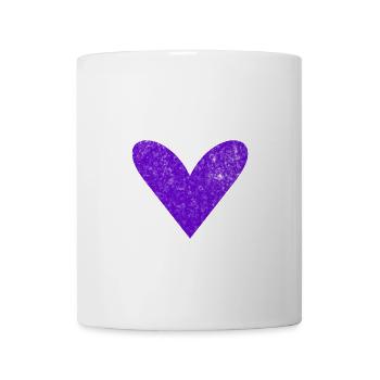 Coeur violet / DDP - Mug blanc - blanc - Devant