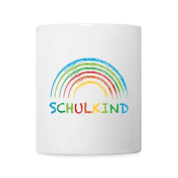 Schulkind Regenbogen Geschenk Einschulung - Tasse - Weiß - Vorne
