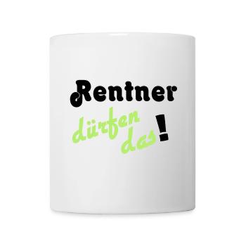 Rentner Spruch Neon Grün - Tasse - Weiß - Vorne