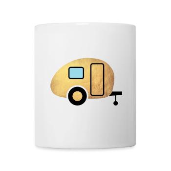 Caravan Caravan Glamping Camping Gold Holiday Fan - Mug - white - Front