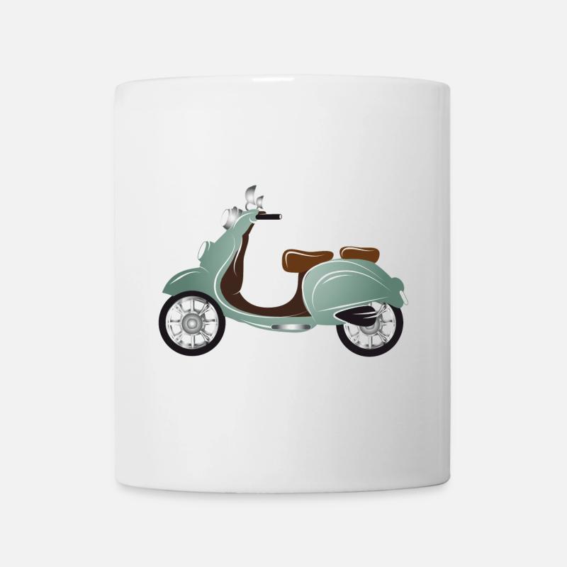 Un scooter vintage avec peinture rétro - Mug blanc - blanc