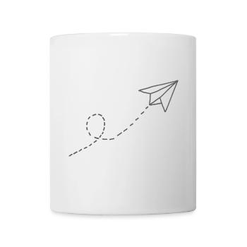 Avion en papier - Mug blanc - blanc - Devant