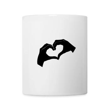 Un cœur à deux mains - Mug blanc - blanc - Devant