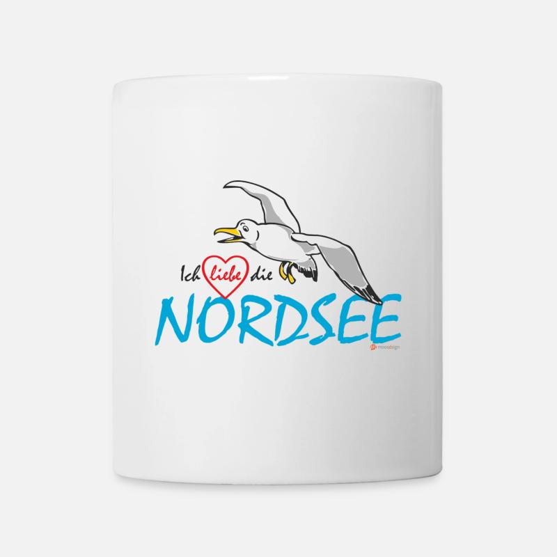 Möwe, Ich liebe die Nordsee - Tasse - Weiß