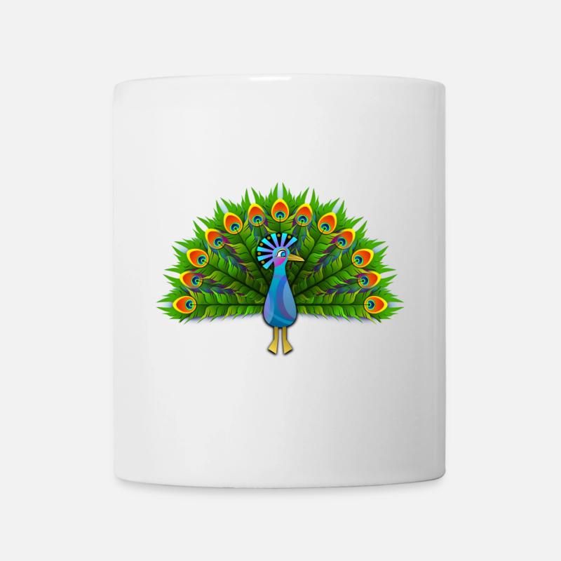 Pfau - Tasse - Weiß