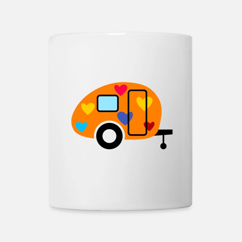 Caravane caravane caravane camping camper coloré - Mug blanc - blanc