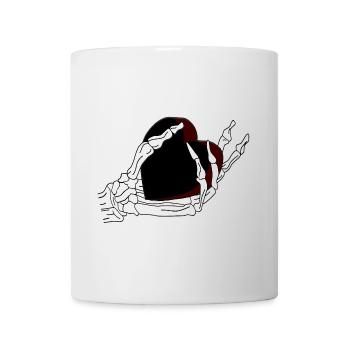 Kochenhand hält ein schwarzes Herz umschlossen - Tasse - Weiß - Vorne