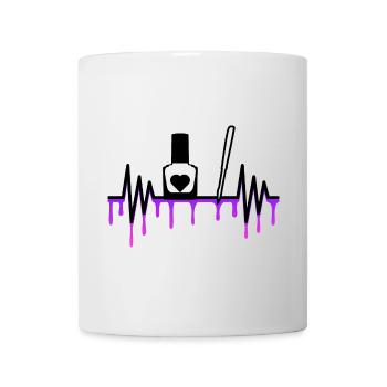 Heartbeat Nail Nail Polish Nail Artist Gift Heart - Mug - white - Front