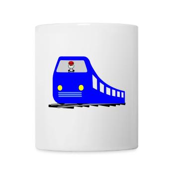 Train or metro on the rails with driver - Mug - white - Front