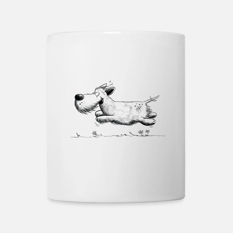 Rennender Schnauzer I Flotter Hund Comic - Tasse - Weiß