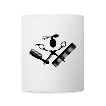 Pour salon de coiffure avec ciseaux - Mug blanc - blanc - Devant