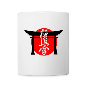 Kyokushin written in Japanese kanji white Torii - Mug - white - Front