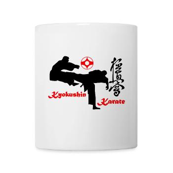 Kyokushin Karate KO Kick mit Kanku Zeichen - Tasse - Weiß - Vorne