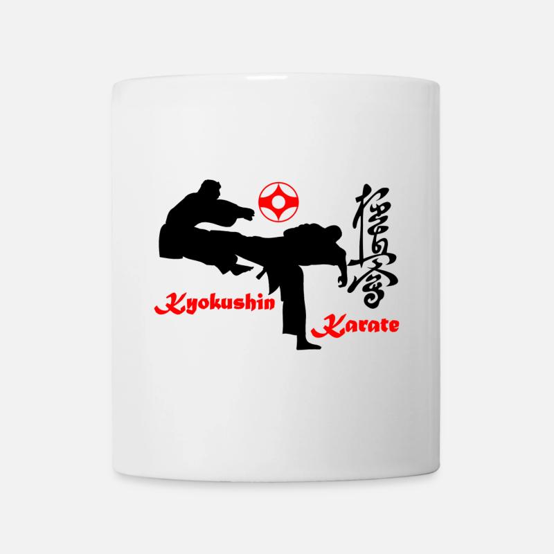 Kyokushin karaté KO coup de pied avec signe kanku - Mug blanc - blanc