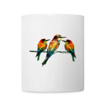 Geometrischer Kingfisher-Trio - Tasse - Weiß - Vorne