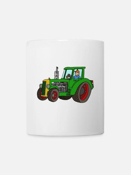 Treckerfahren - Tasse - Weiß