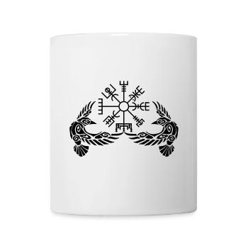 Schwarze Krähen und Wikingerkompass - Tasse - Weiß - Vorne