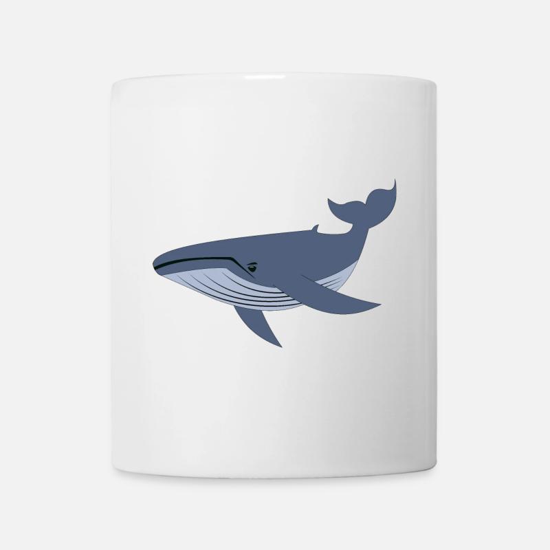 Baleine bleue, baleine - Mug blanc - blanc