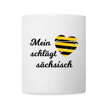 Ein Herz für Sachsen - Tasse - Weiß - Vorne