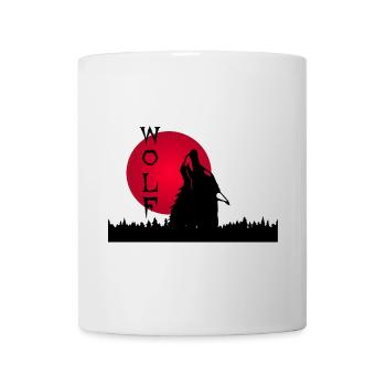 Loup noir, forêt et coucher de soleil - Mug blanc - blanc - Devant