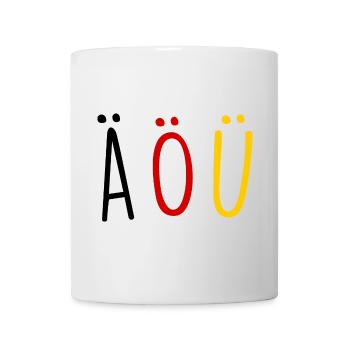 Deutsche Sprache German Language Umlaut Flagge - Tasse - Weiß - Vorne
